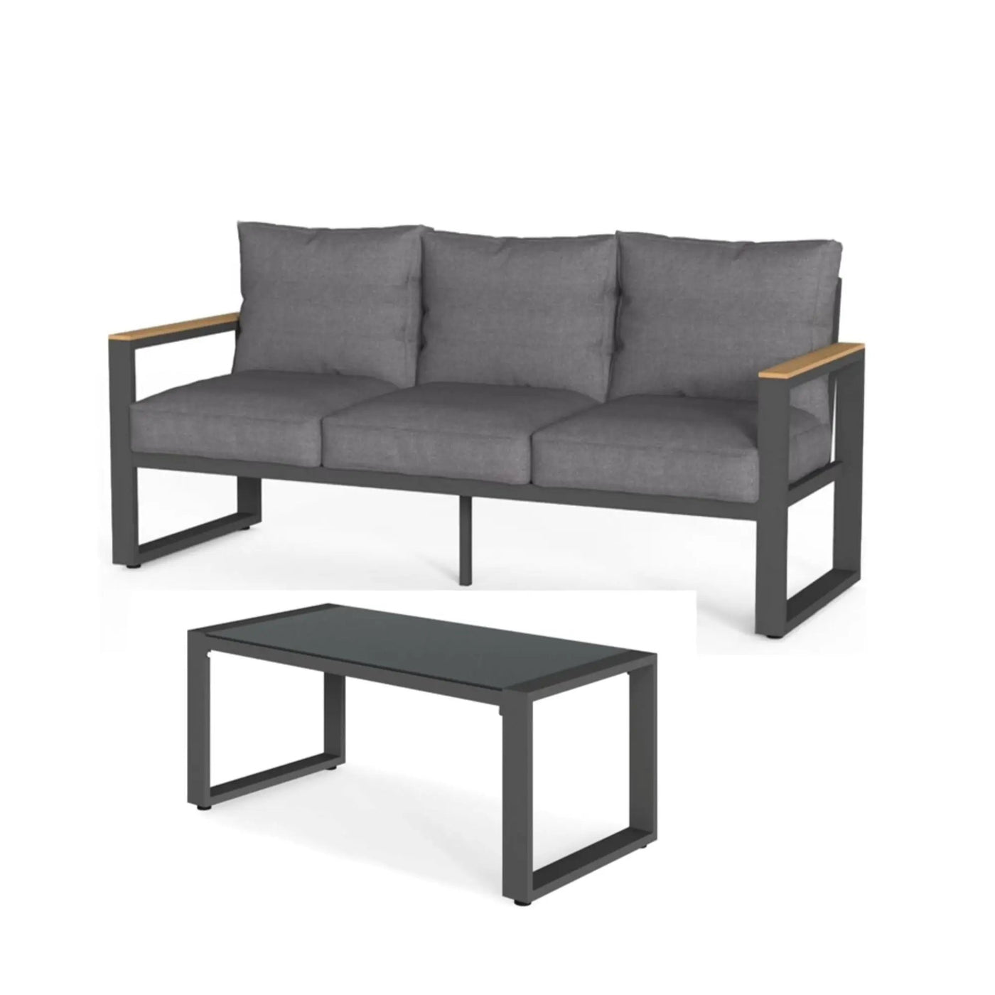 Modern Outdoor Sofa Set With Coffee Table by HouseOfZazla