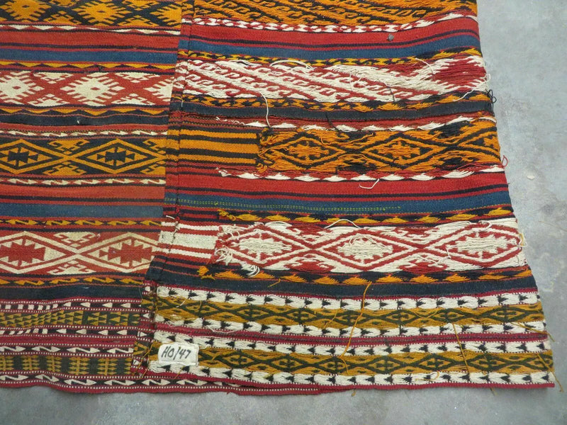 6' X 10' Antique 1930 Turkish Jajim Kilim Handmade Flat Weave Wool Rug Veg Dye by Jewel Rugs