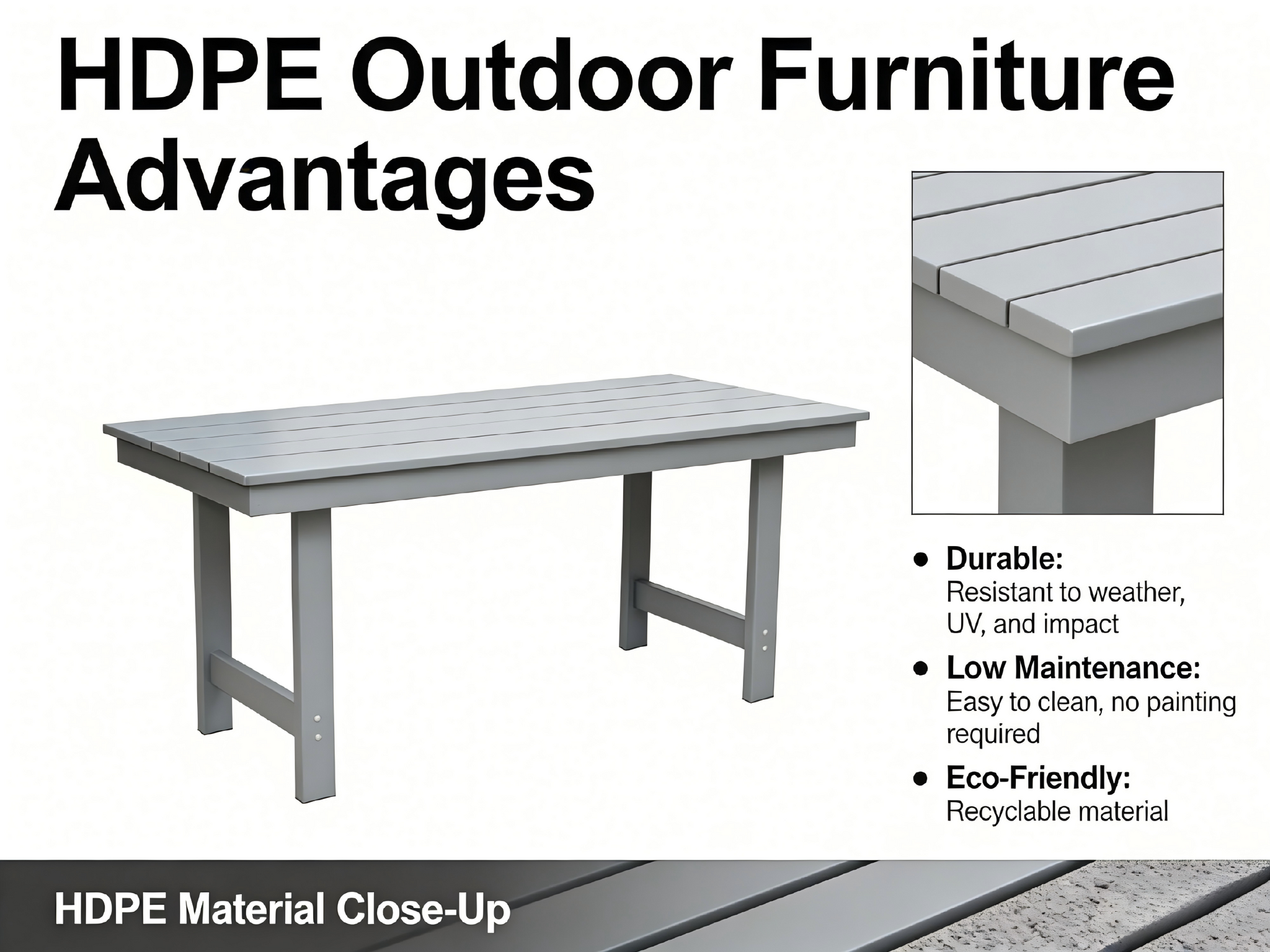 HDPE Outdoor Patio Dining Set - Table and Six Chairs by HouseOfZazla