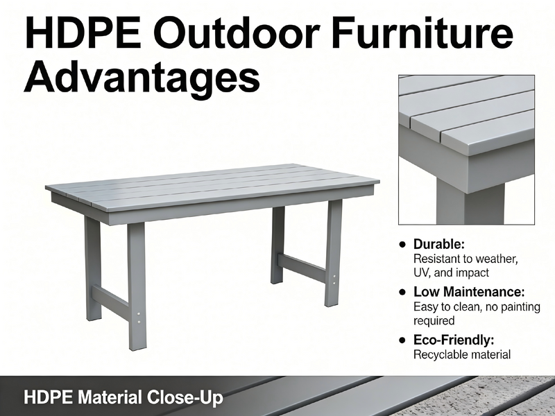 HDPE Outdoor Patio Dining Set - Table and Six Chairs by HouseOfZazla