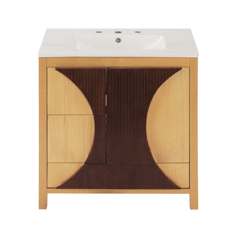 30 Inch Mid-Century Modern Bathroom Vanity with Sink by HouseOfZazla