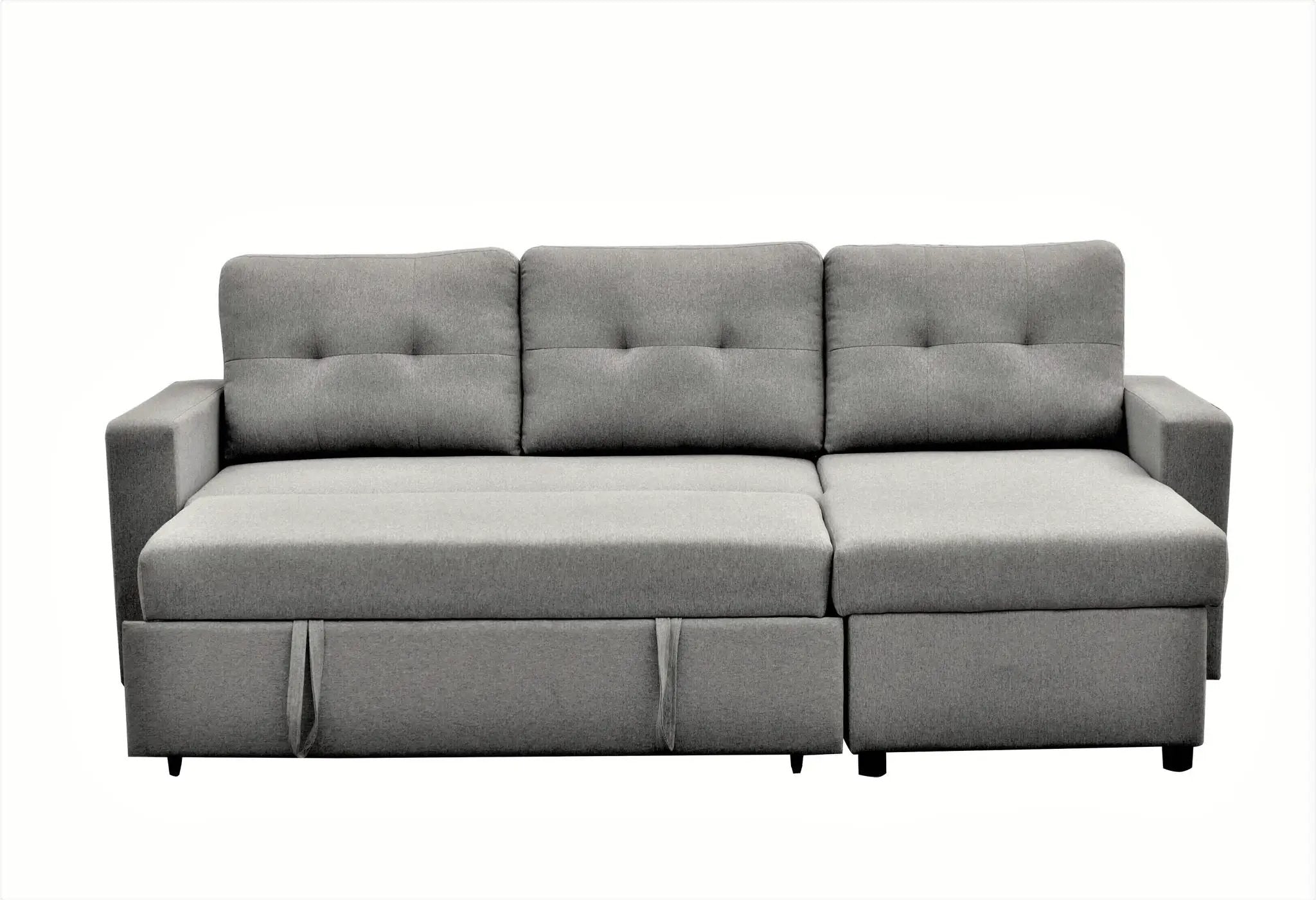 Convertible L Shaped Sectional Sleeper Sofa Bed, Saving Pull Out Couch by Unique Piece Furniture