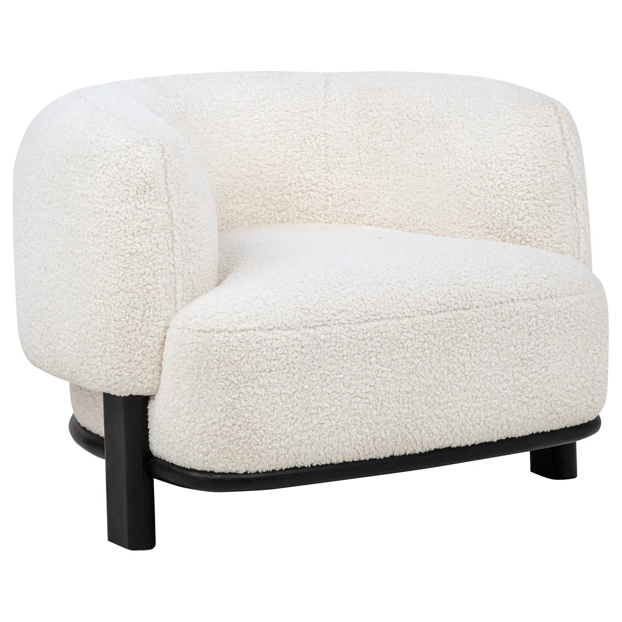 Lawler Upholstered Barrel Back Accent Chair Ivory and Black by Unique Piece Furniture