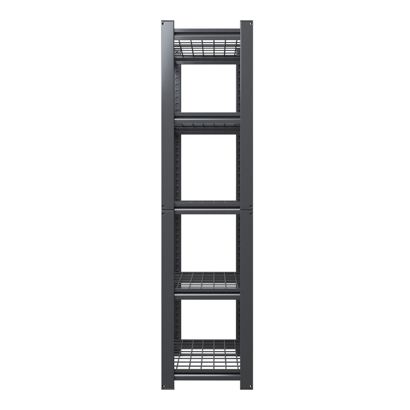Heavy Duty 5 Tier Adjustable Metal Mesh Storage Rack With 2000 Lbs Capacity - Brushed Nickel by HouseOfZazla
