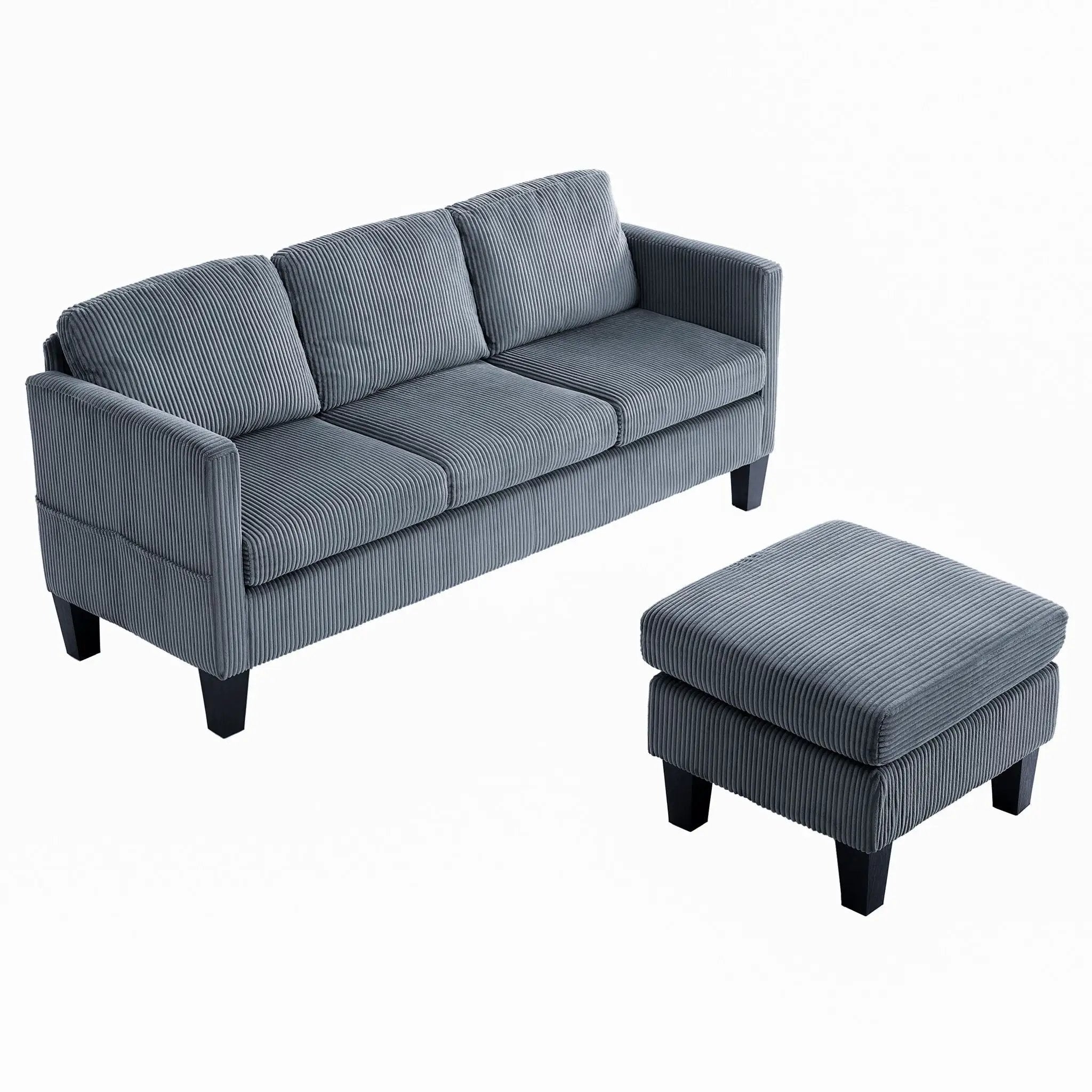 L-Shaped Sectional Sofa With Padded Cashmere, Space Saving Design For Living Rooms & Apartments - Gray by Unique Piece Furniture