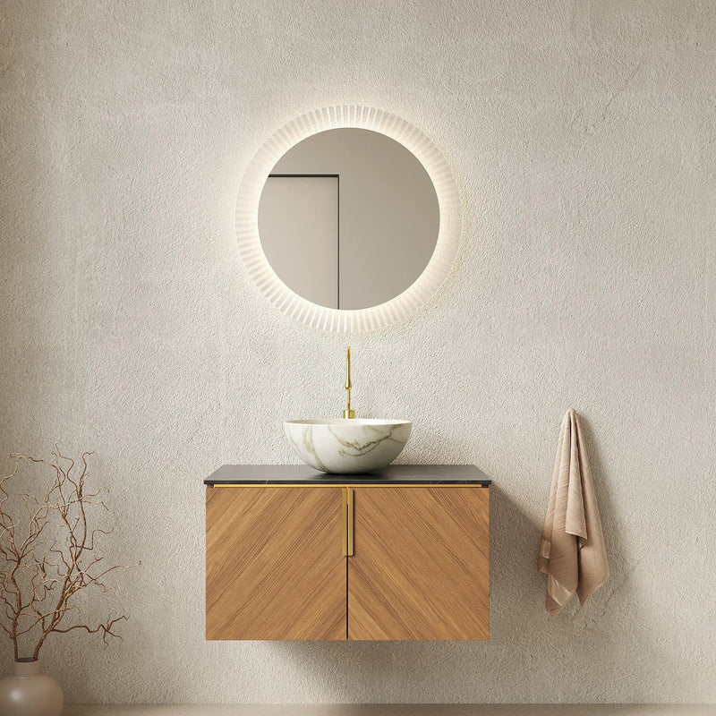 ARAI 30" Bathroom Vanity & Sink, Floating Plywood Storage Cabinet by HouseOfZazla