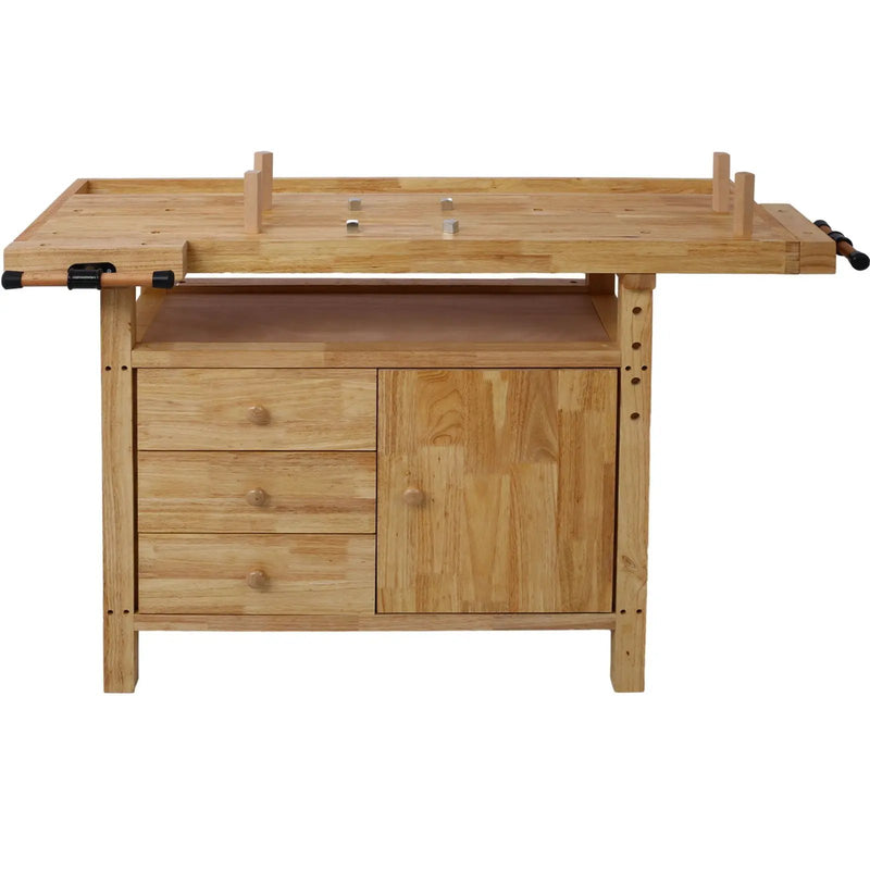 Wood Workbench For Garage Workshop And Home - Natural by HouseOfZazla