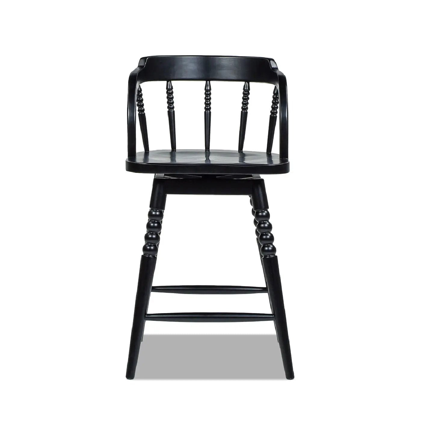 Breda - Turned Bubble Spindle Low Back Counter Stool - Black by Unique Piece Furniture