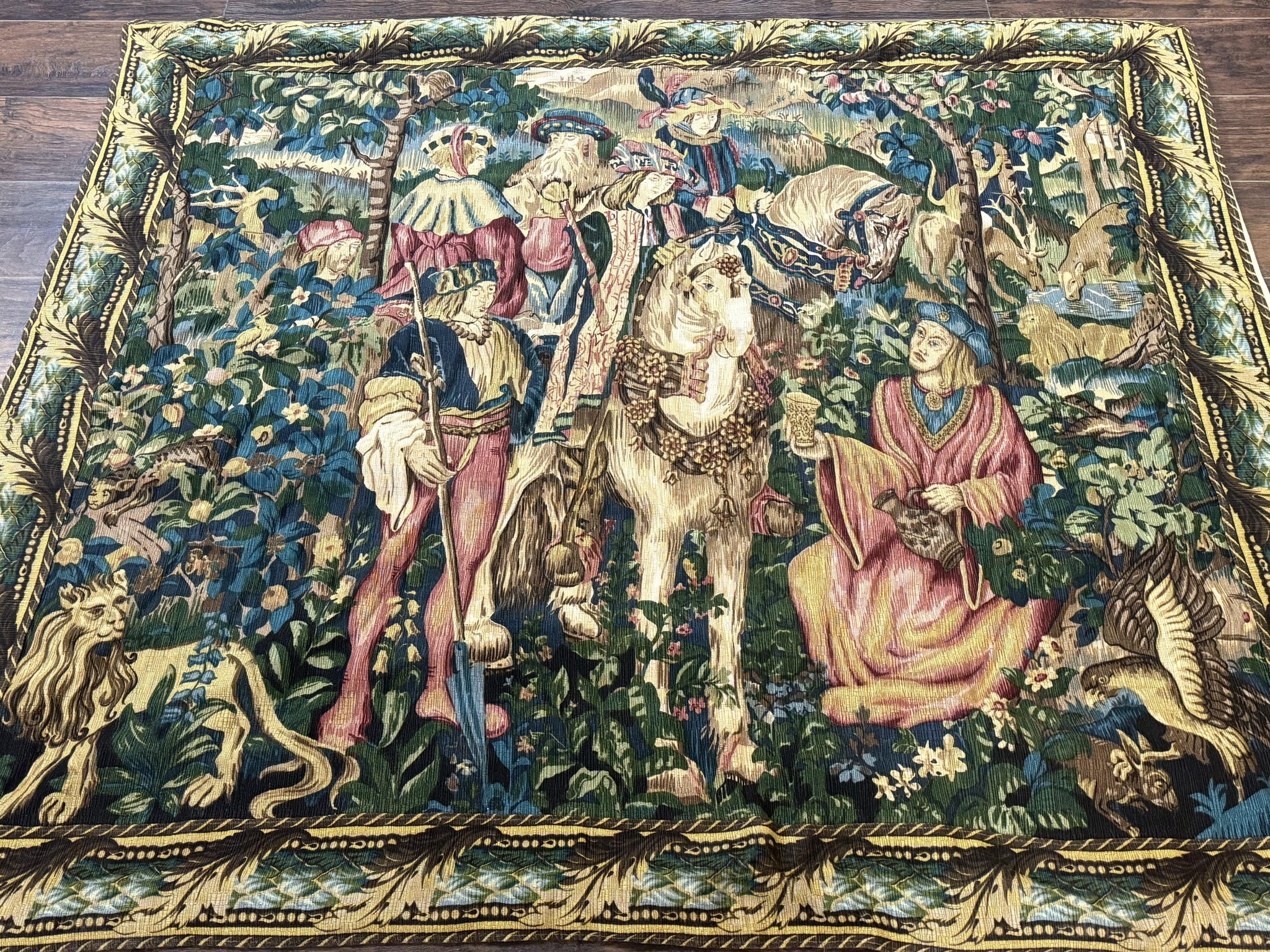 Vintage European Tapestry 5.5 x 8, The Royal Hunt by Jewel Rugs