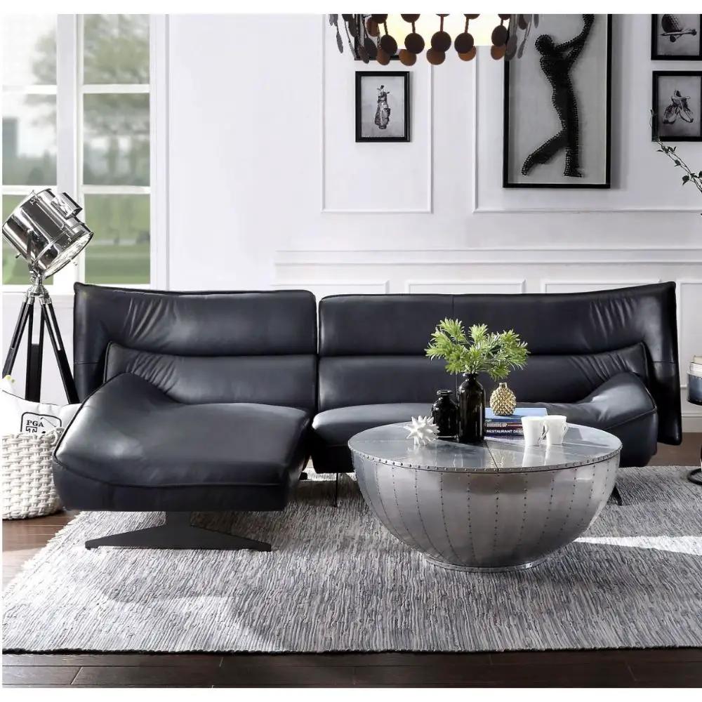 Maeko - Sectional Sofa - Dark Gray Top Grain Leather by Unique Piece Furniture
