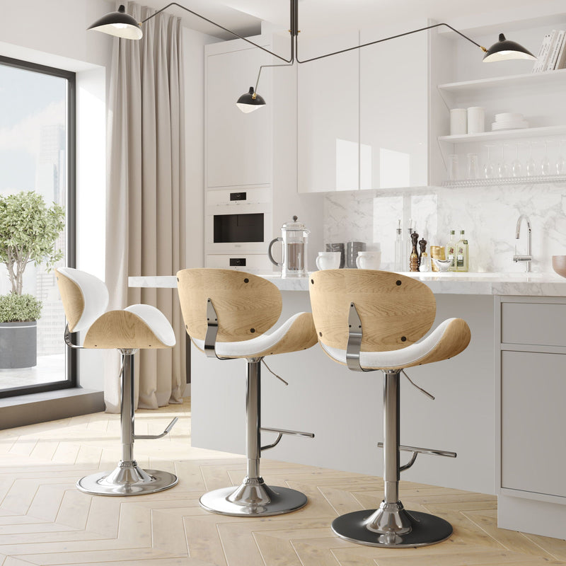 Marana - Handcrafted Bentwood Adjustable Swivel Bar Stool by HouseOfZazla