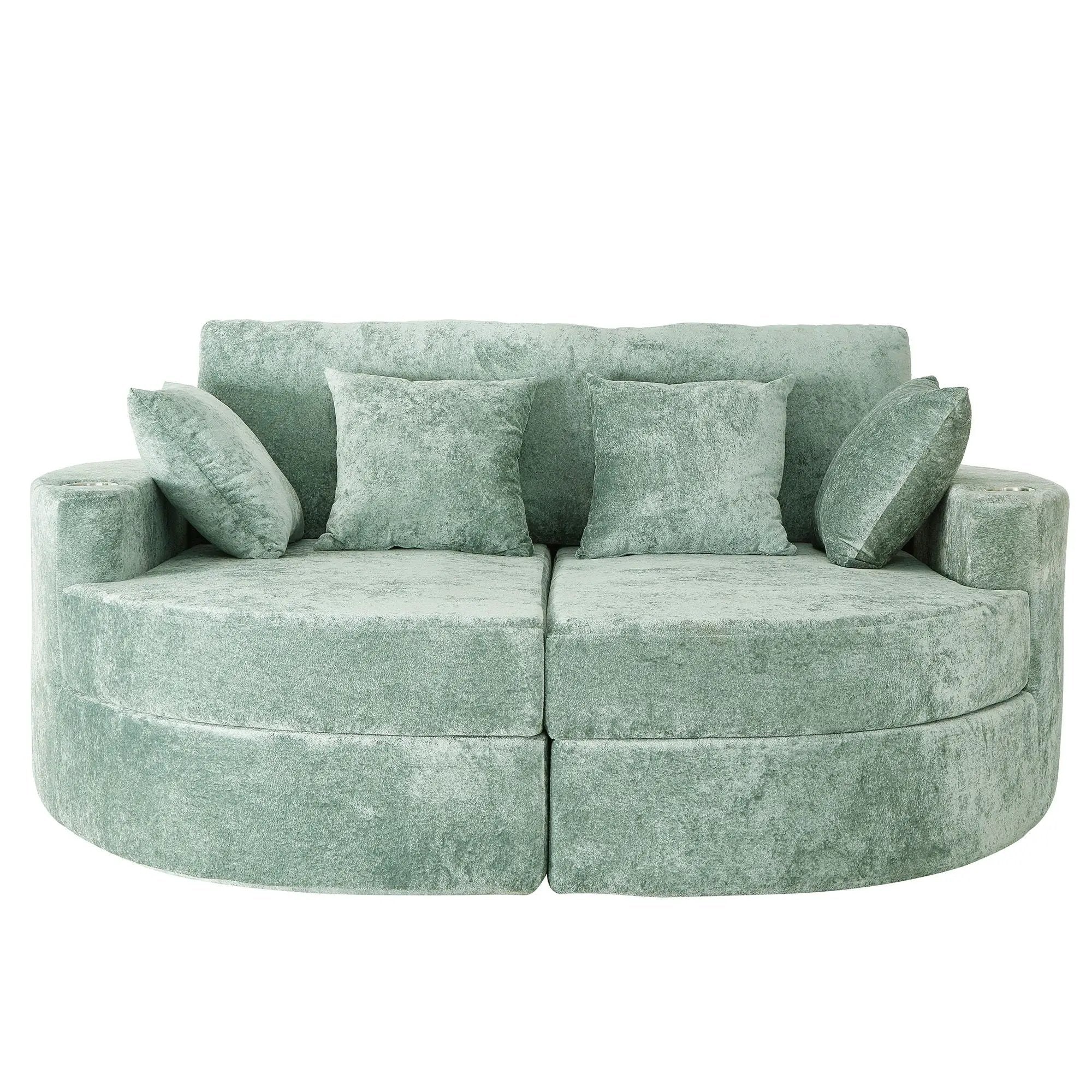 Boneless Design Upholstered Sofa Bed With Cup Holders by Unique Piece Furniture