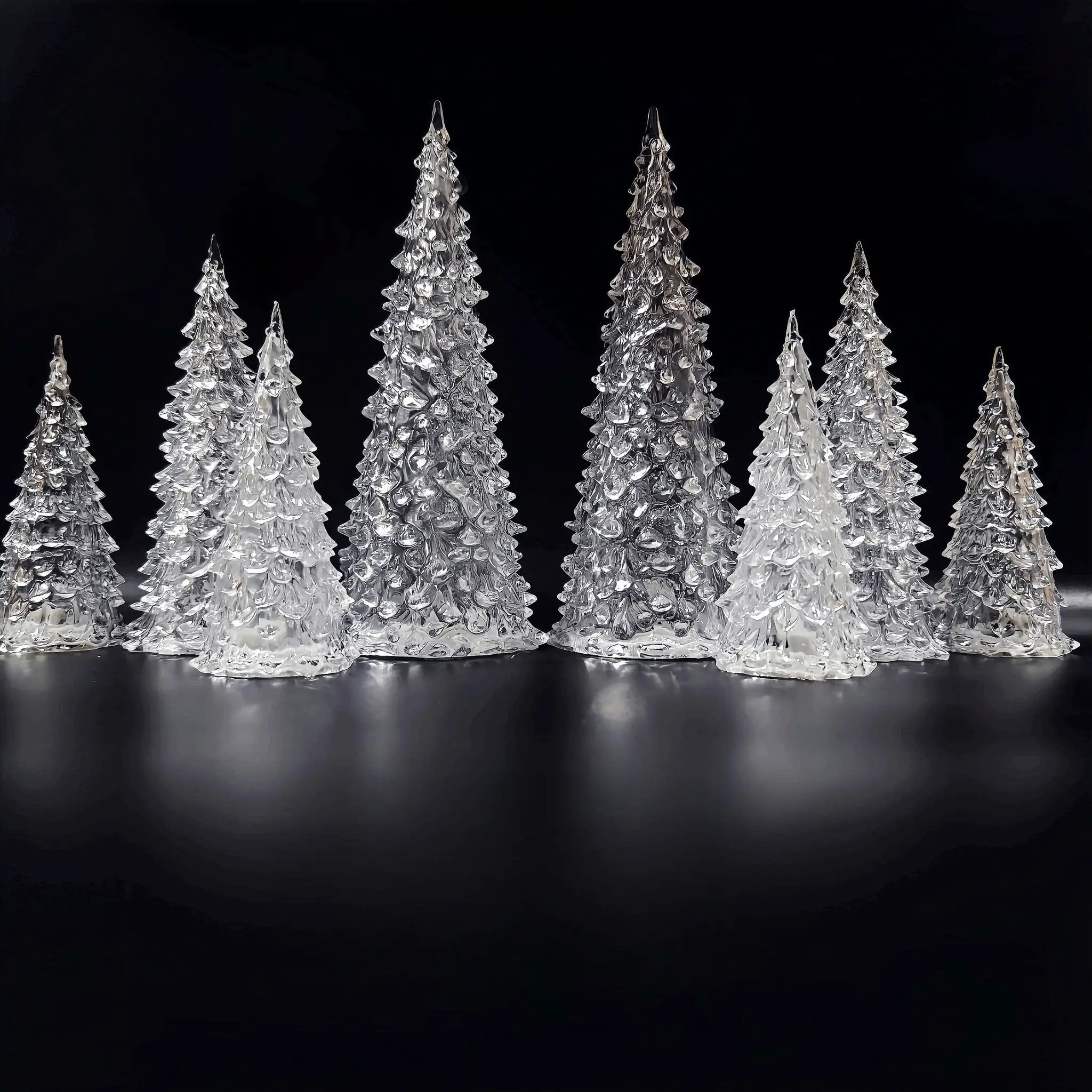 Acrylic Christmas Decor Set of 3 with String Lights by House Of Avana