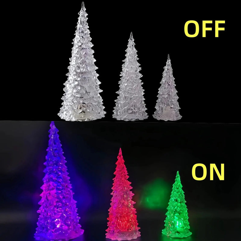 Acrylic Christmas Decor Set of 3 with String Lights by House Of Avana
