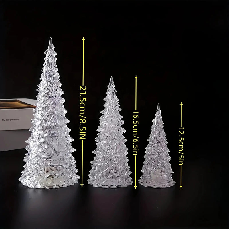 Acrylic Christmas Decor Set of 3 with String Lights by House Of Avana
