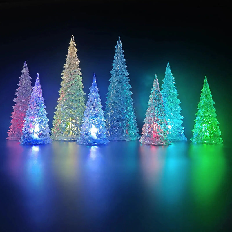 Acrylic Christmas Decor Set of 3 with String Lights by House Of Avana
