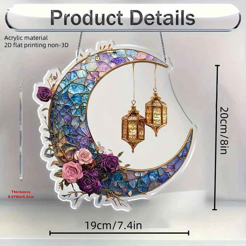 Acrylic Sun Catcher - Double-Sided Crescent Moon by House Of Avana