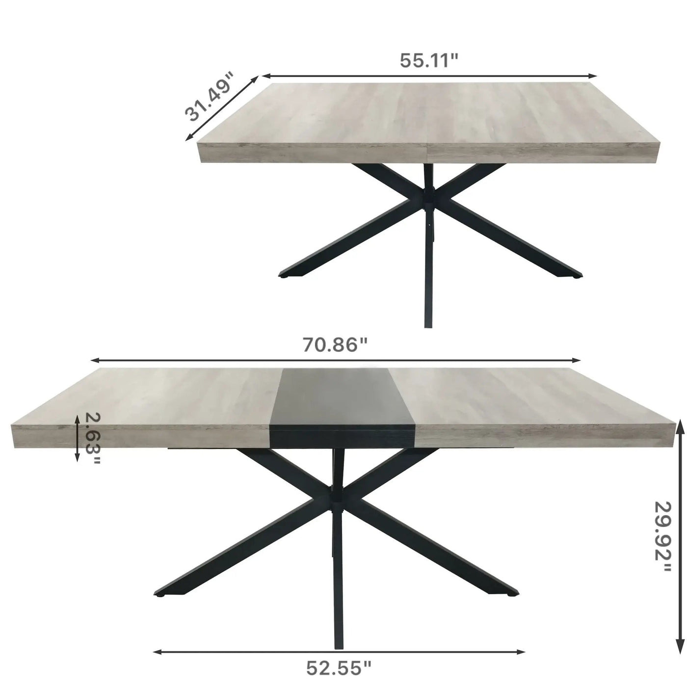 Retro Rectangular Stretch Dining Table With Embossed Center Plate by HouseOfZazla