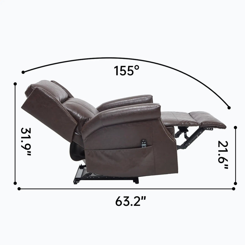 Manual Recliner Chair With Heavy Duty Motion Mechanism, 8 Vibrating Nodes And 3 Massage Modes For Living Room by HouseOfZazla