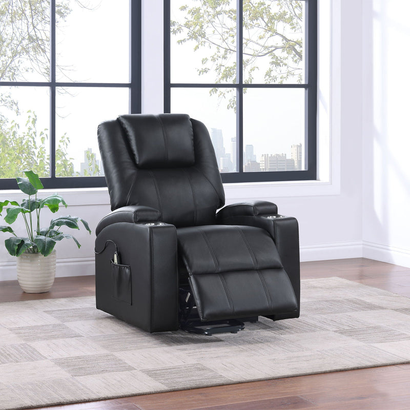 Armstrong Upholstered Power Lift Massage Recliner Espresso by Unique Piece Furniture