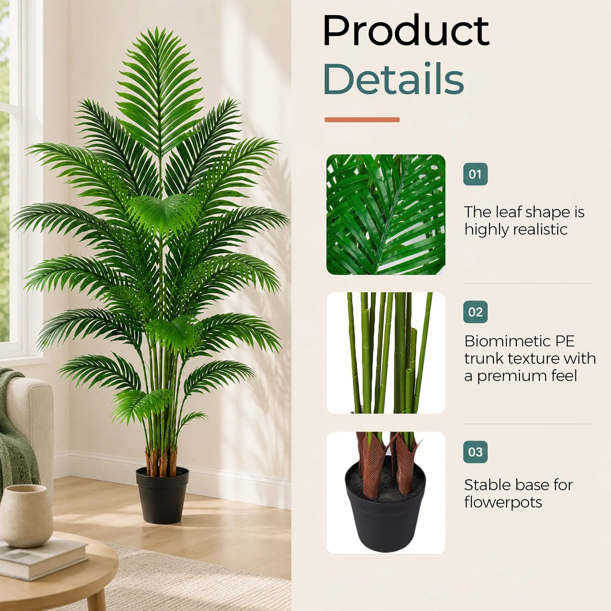 Artificial Palm Tree 6ft - Large Fake Tropical Tree (2 Pack) by HouseOfZazla