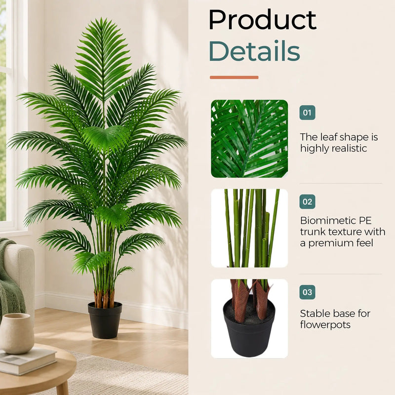 Artificial Palm Tree 6ft - Large Fake Tropical Tree (2 Pack) by HouseOfZazla