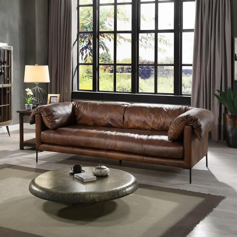 Jaron - Sofa - Mocha Top Grain Leather by Unique Piece Furniture