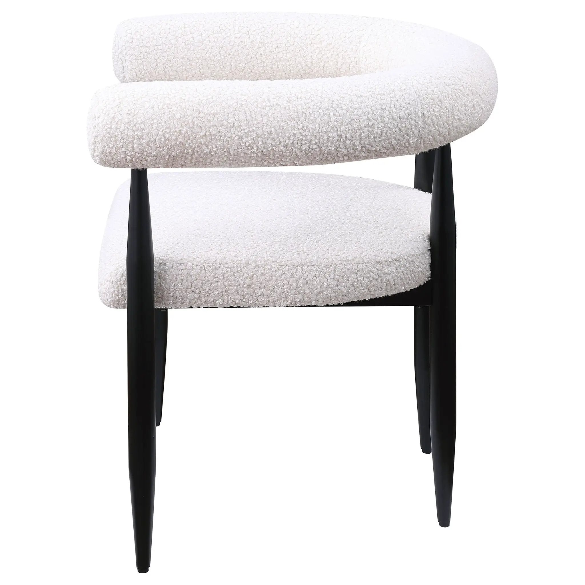 Notting - Upholstered Dining Arm Chair (Set of 2) In And Open C Shaped Backrest - Cream by HouseOfZazla