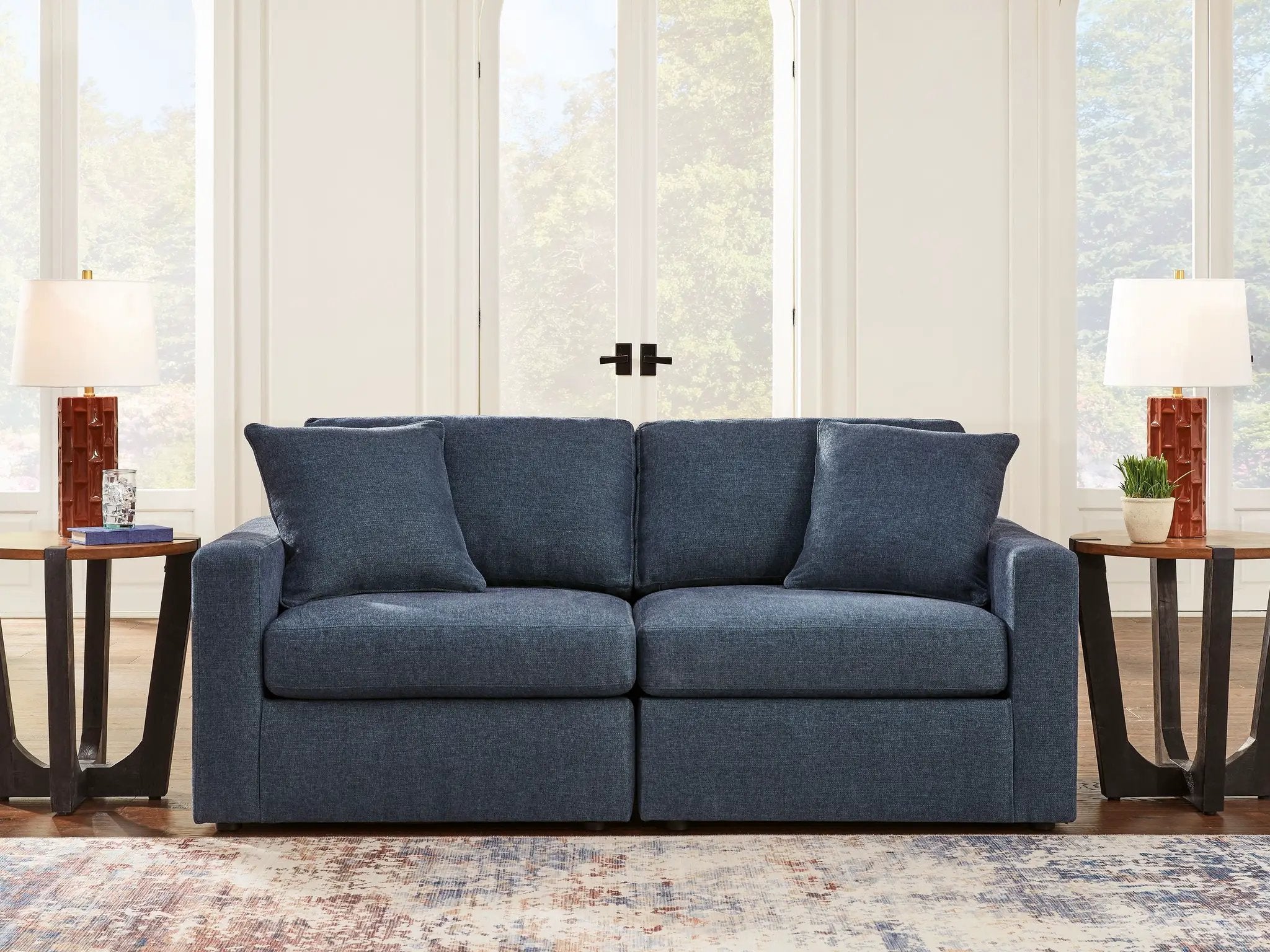 Modmax - 2-Piece Sectional Loveseat - Fabric - Ink by Unique Piece Furniture