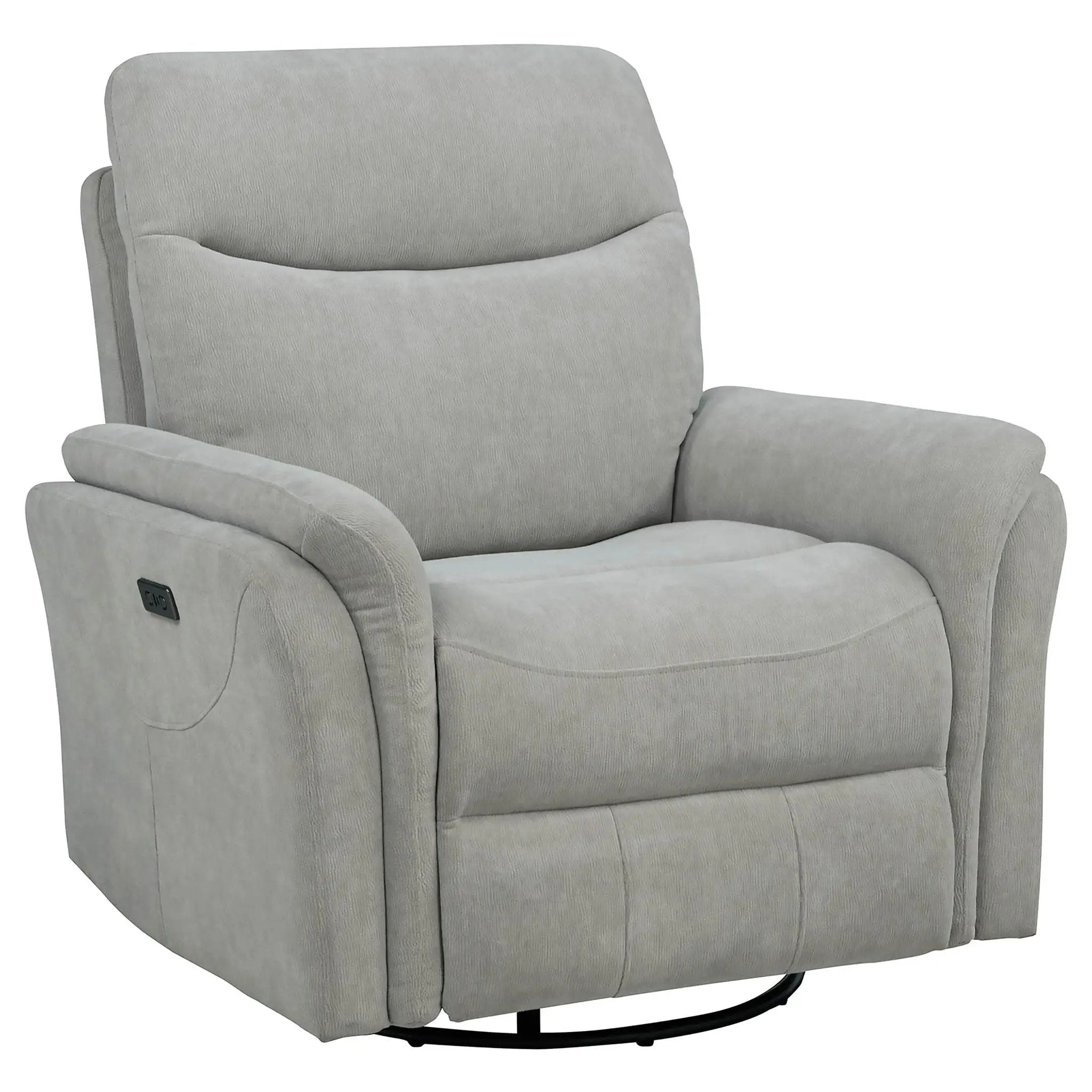 Adler Upholstered Power Swivel Glider Recliner Ivory by Unique Piece Furniture