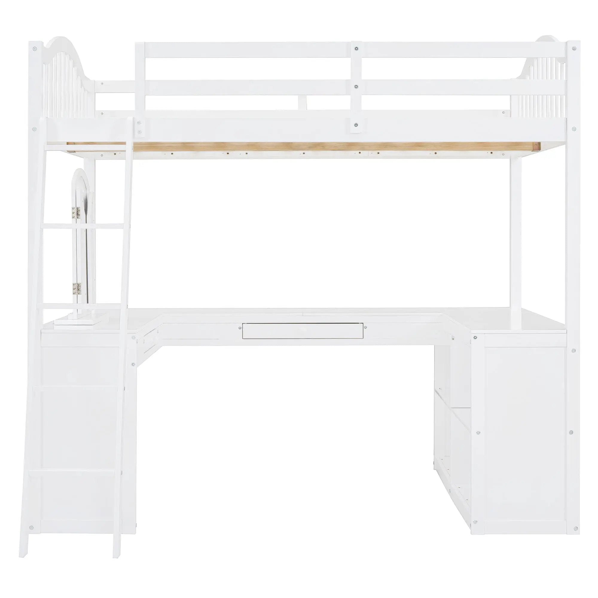 Loft Bed With Drawers, Cabinet, Shelves With Desk by HouseOfZazla