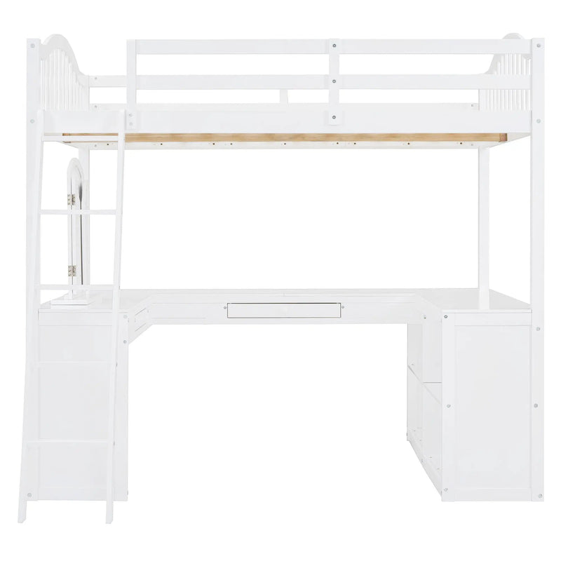 Loft Bed With Drawers, Cabinet, Shelves With Desk by HouseOfZazla