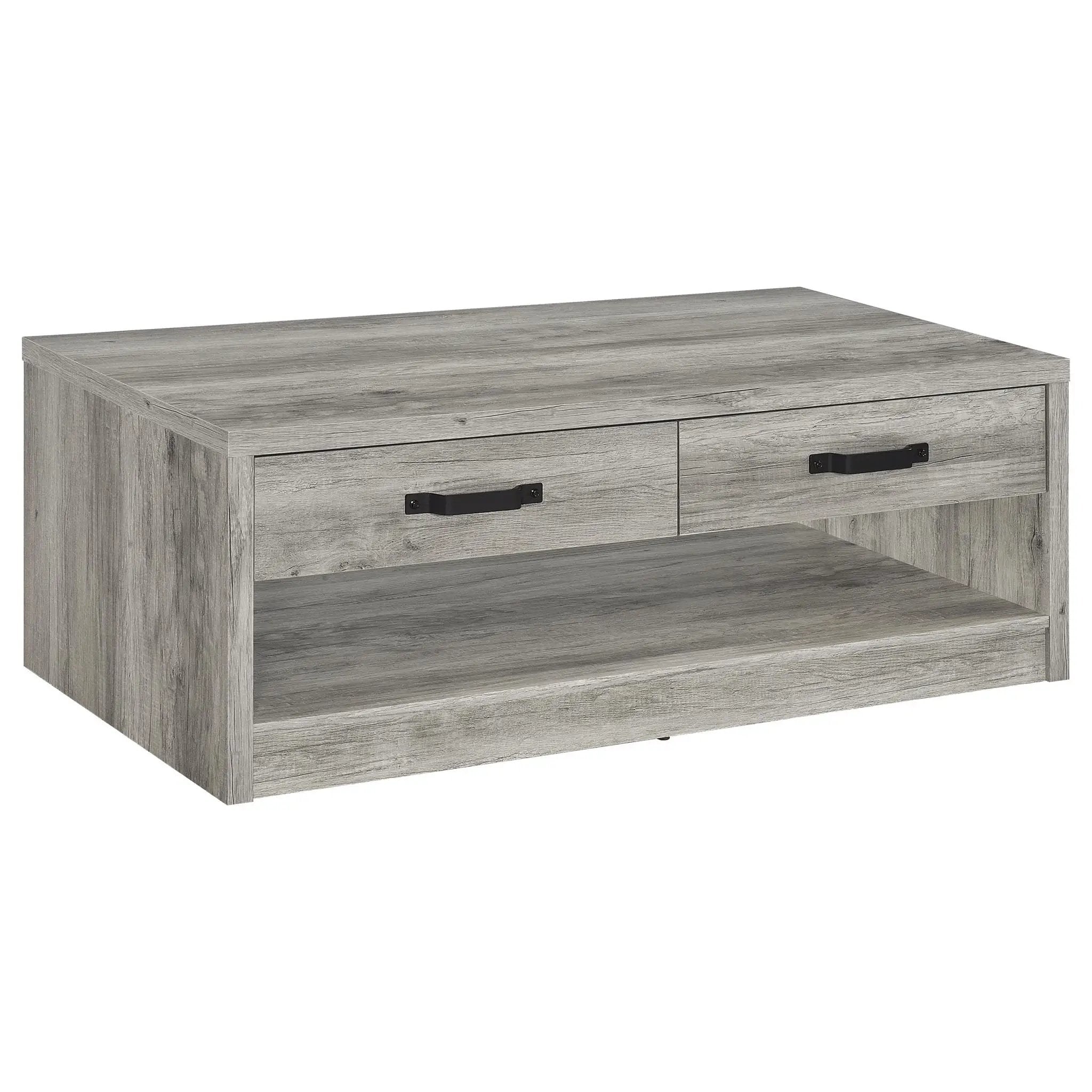 Nuberg - 2 Piece And End Table Set With Storage Drawers - Gray by HouseOfZazla