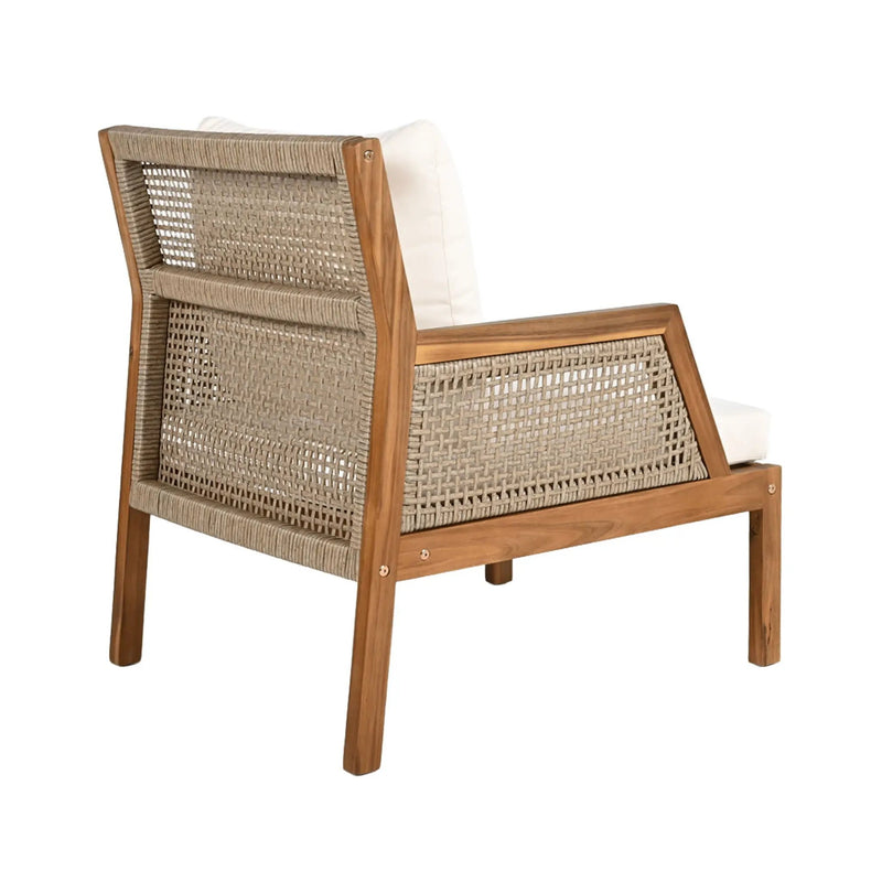 Acacia Wood Patio Furniture Club Chair, Outdoor Wicker Armchair by HouseOfZazla