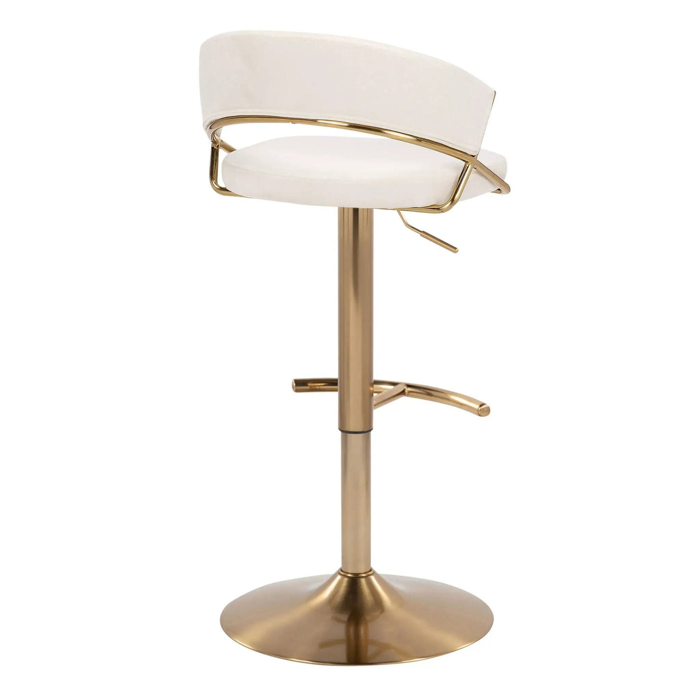 Jie - Contemporary Adjustable Barstool With Swivel With Rounded T Footrest (Set of 2) by HouseOfZazla