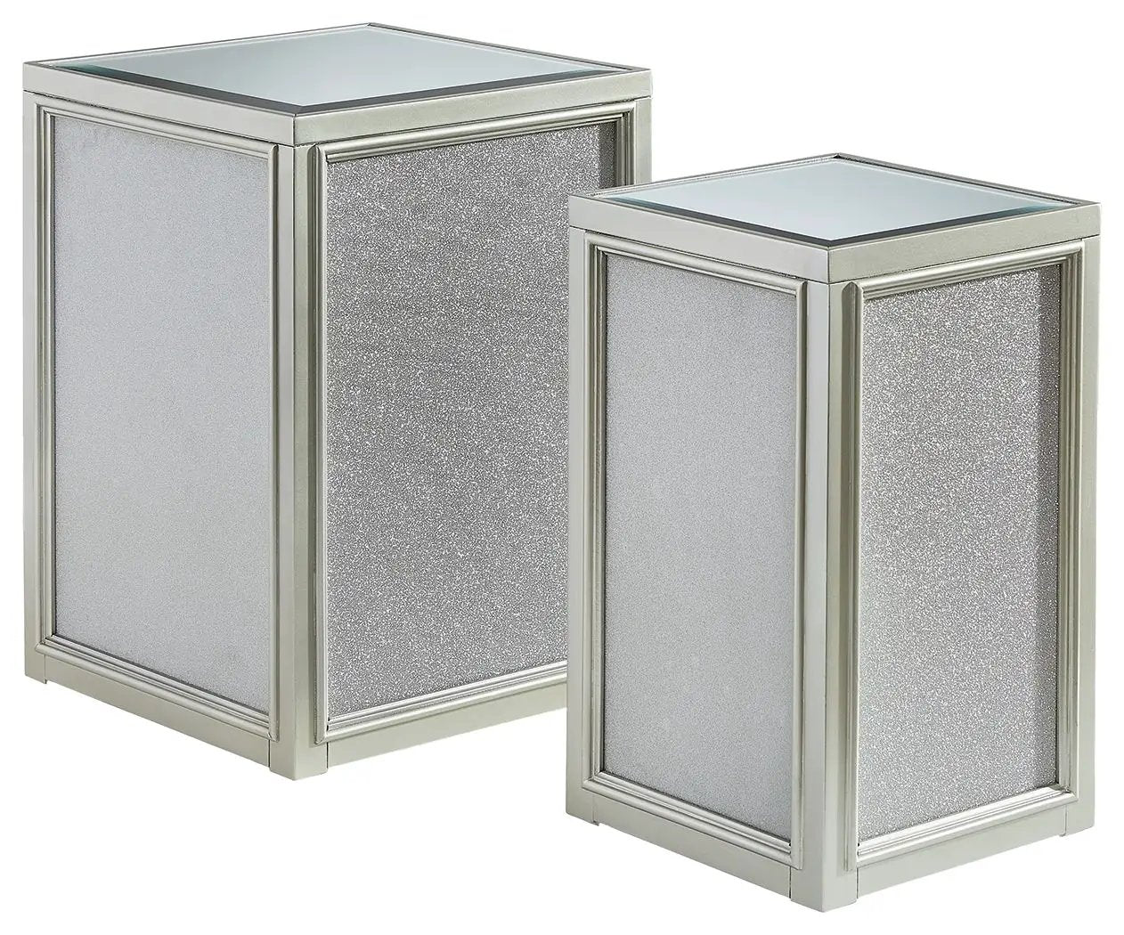 Traleena - Nesting End Tables (Set of 2) - Silver Finish by Unique Piece Furniture