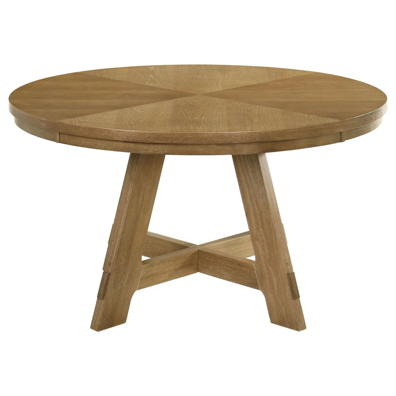 Danvers Round 54-inch Wood Dining Table Brown Oak by Unique Piece Furniture