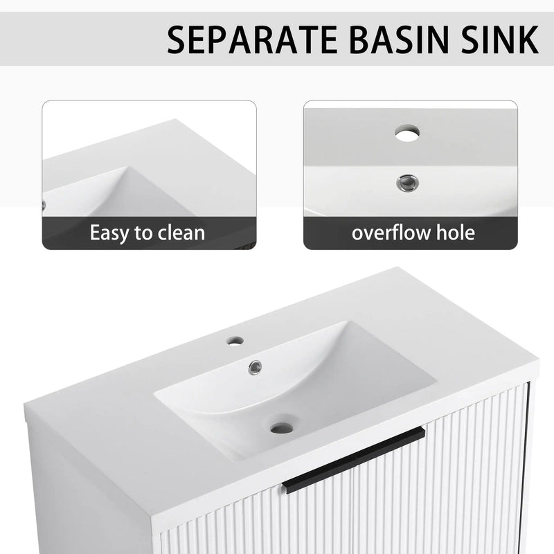 Contemporary Wall Mounted Bathroom Vanity With Resin Double Sink by Unique Piece Furniture