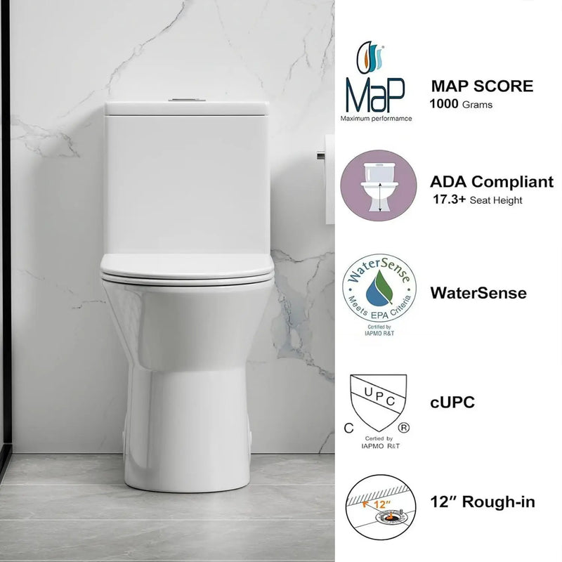 1 Piece Toilet With Dual Flush & Rimless Bowl - Glossy White by HouseOfZazla
