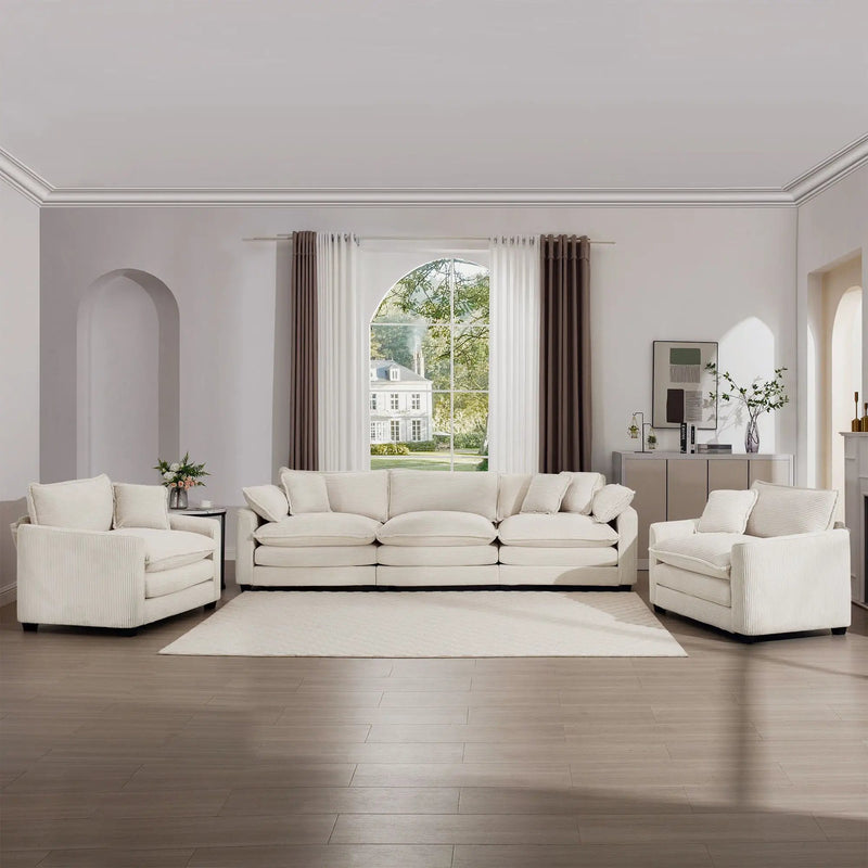 Elegant Oversized Sectional Sofa Set With Deep Seats And Flexible Layout by Unique Piece Furniture