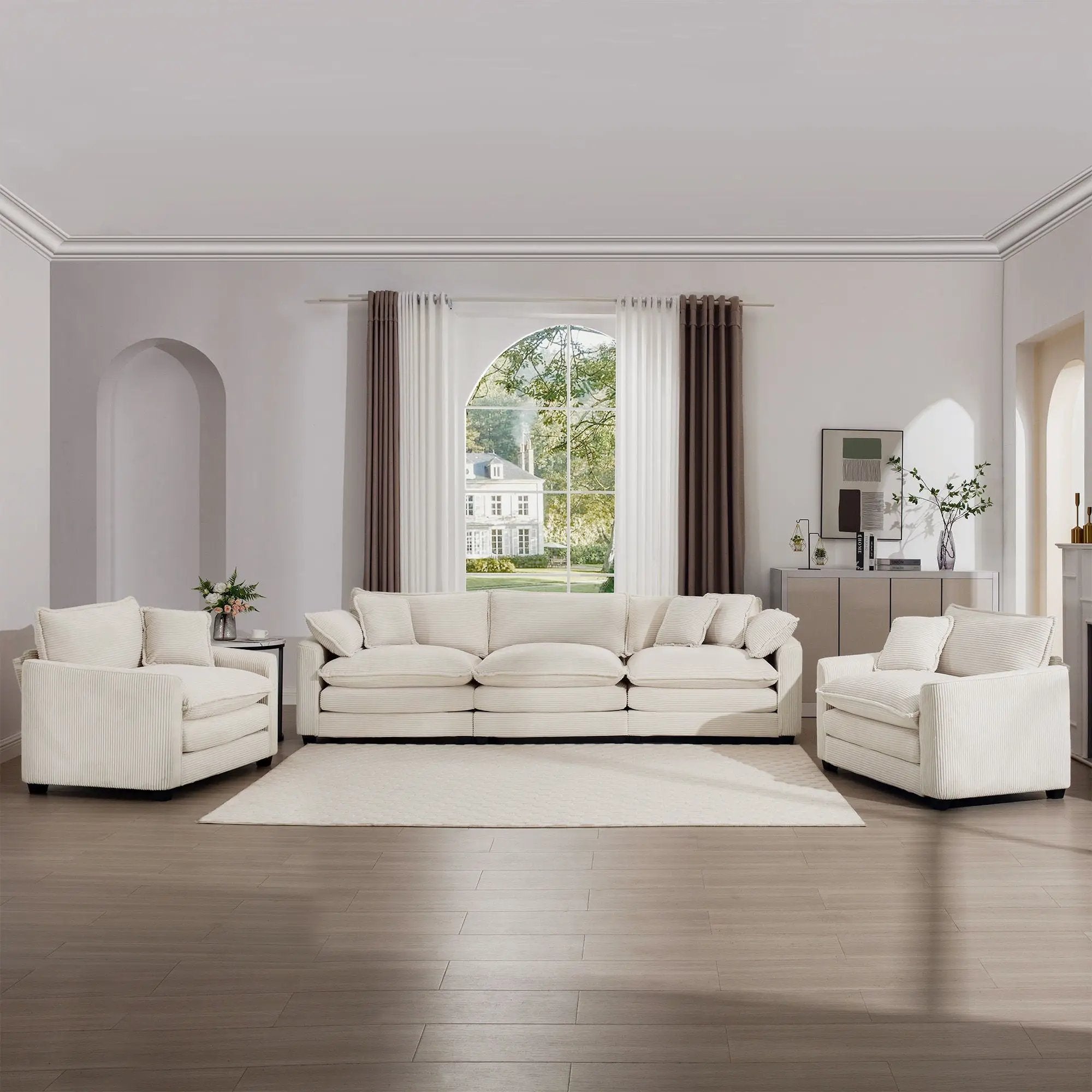 Elegant Oversized Sectional Sofa Set With Deep Seats And Flexible Layout by HouseOfZazla