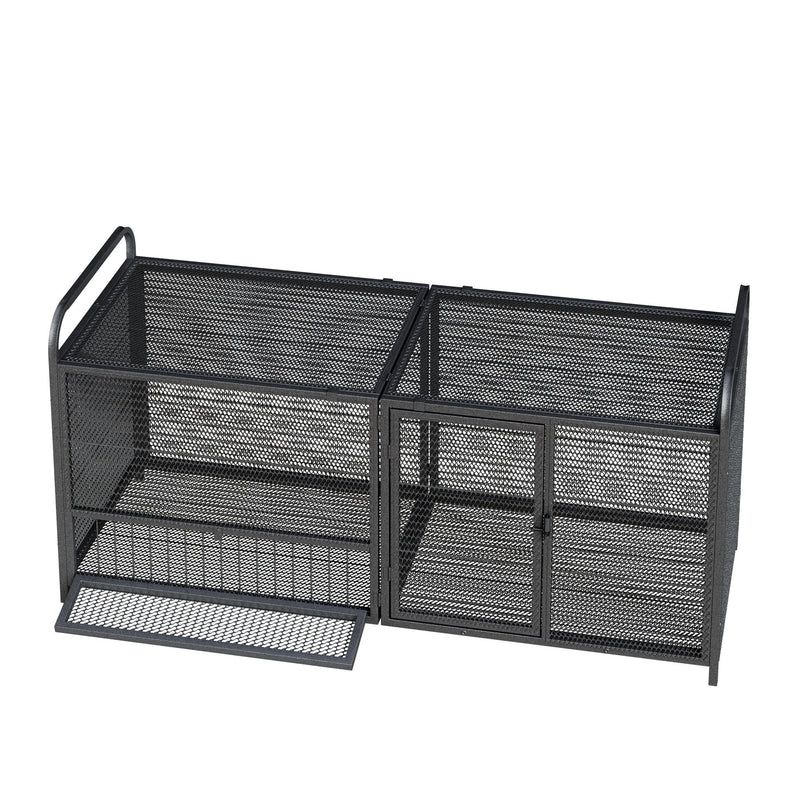 Chicken Cage, Poultry Breeding Coop - Black / Silver by HouseOfZazla
