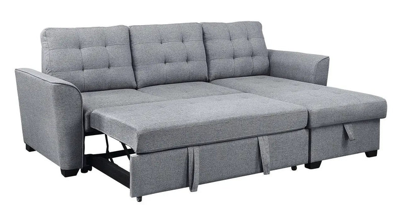 Avery - Sleeper Sectional Sofa With Reversible Storage Chaise - Light Gray by HouseOfZazla