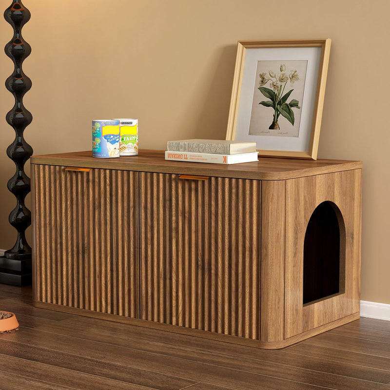 31.5" Walnut Finish Hidden Litter Box Furniture by HouseOfZazla