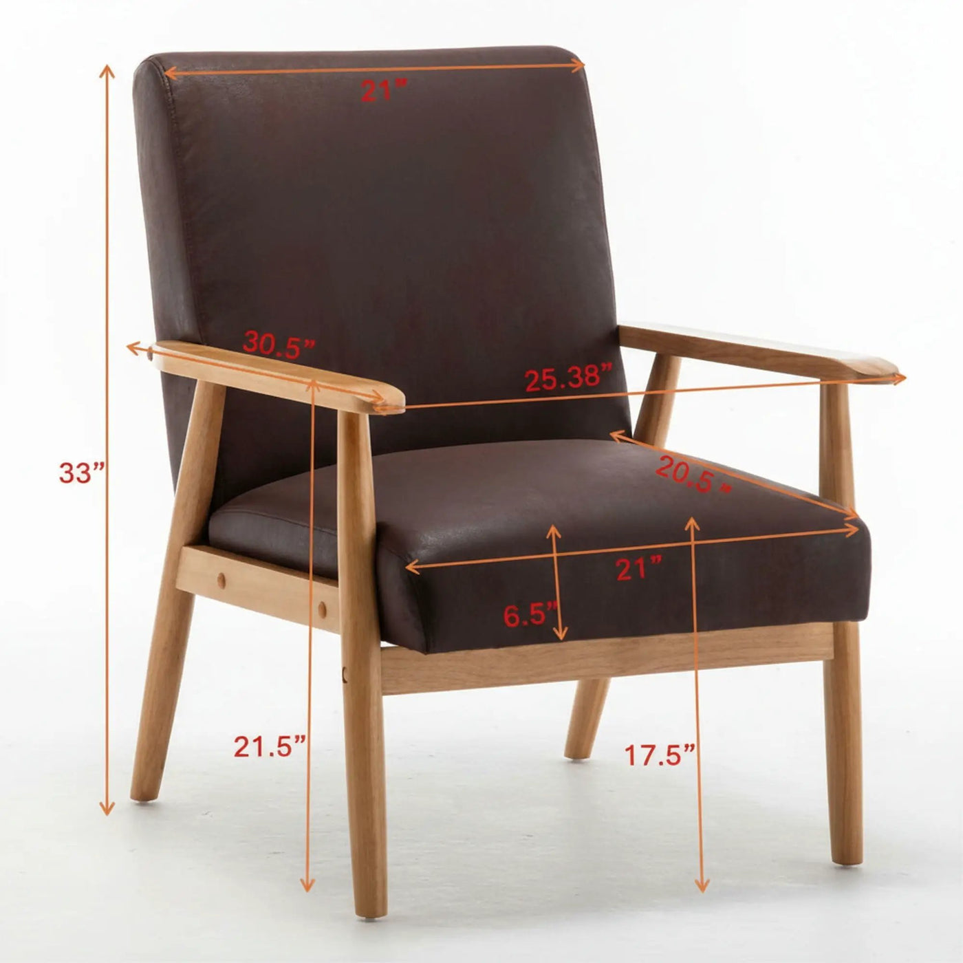Wide Classic Mid-Century Modern Arm Chair by Unique Piece Furniture