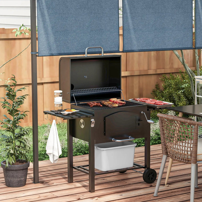 Outsunny Charcoal Grill with Adjustable Height & Folding Shelves by HouseOfZazla