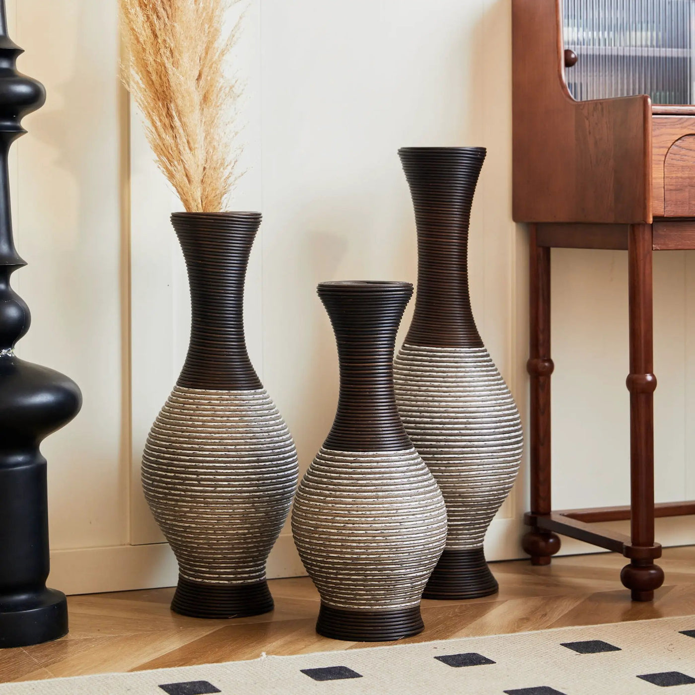 Tall Designer Floor Vase With Elegant 2 Tone by HouseOfZazla