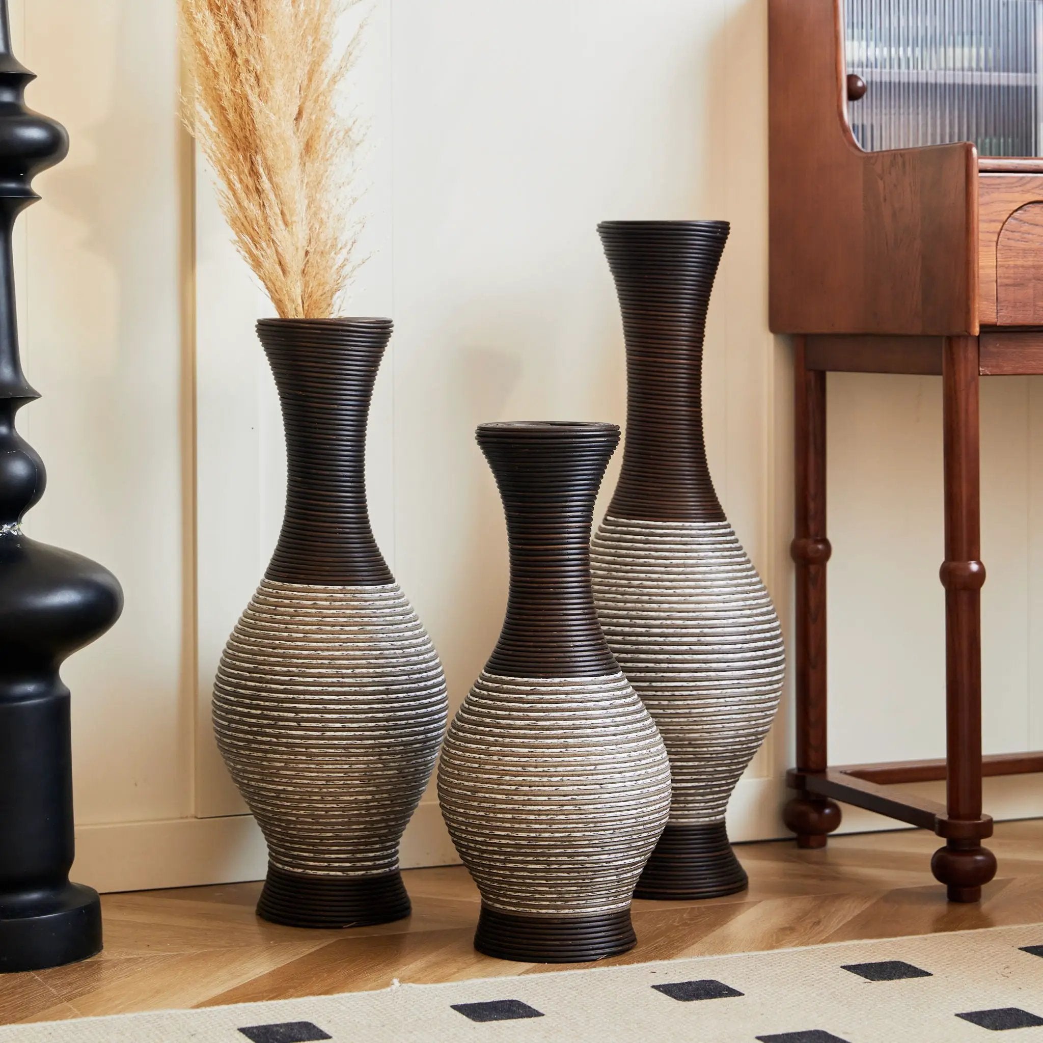 Tall Designer Floor Vase With Elegant 2 Tone by HouseOfZazla