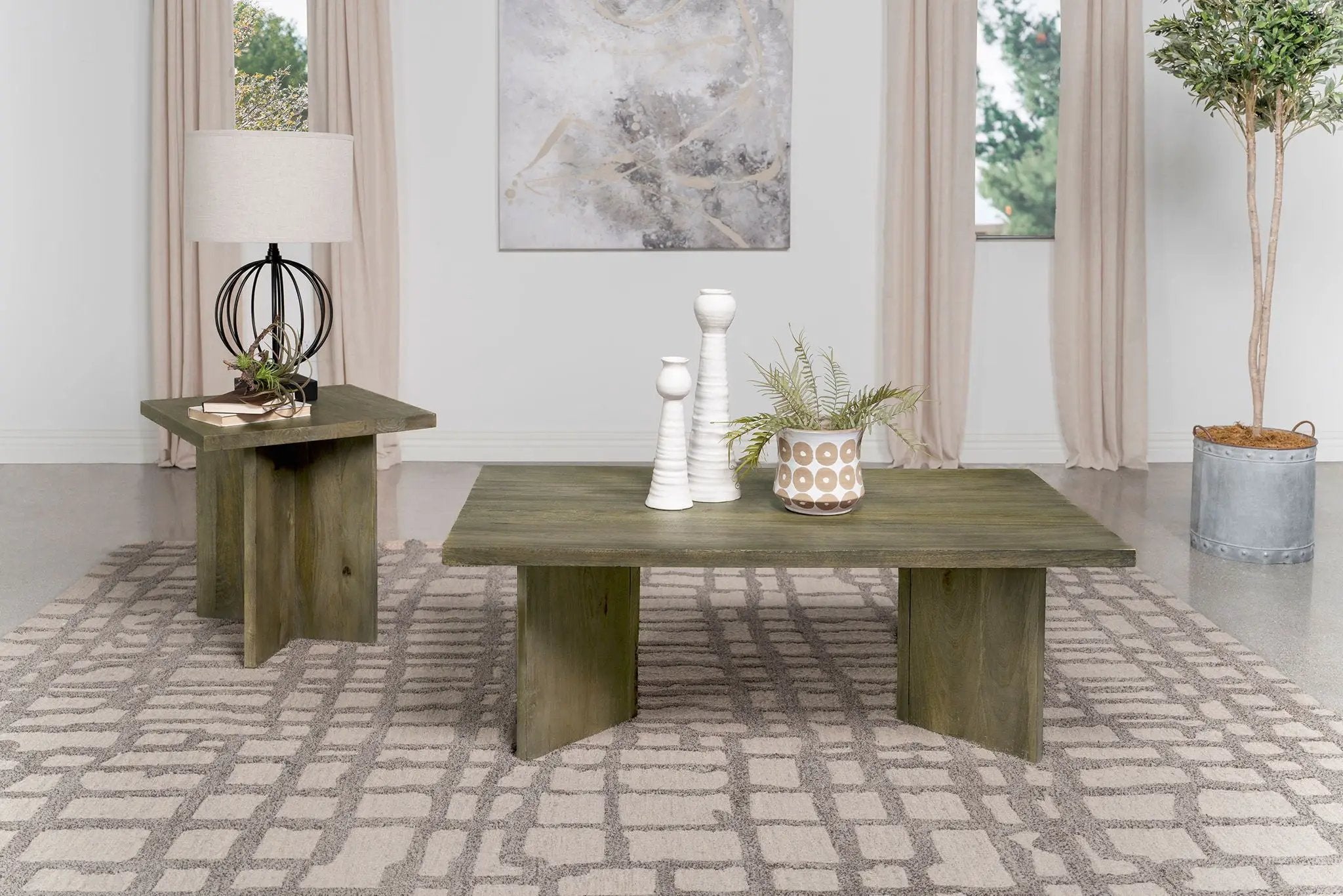Andando 2-piece Coffee and End Table Set Mango Brown by Unique Piece Furniture