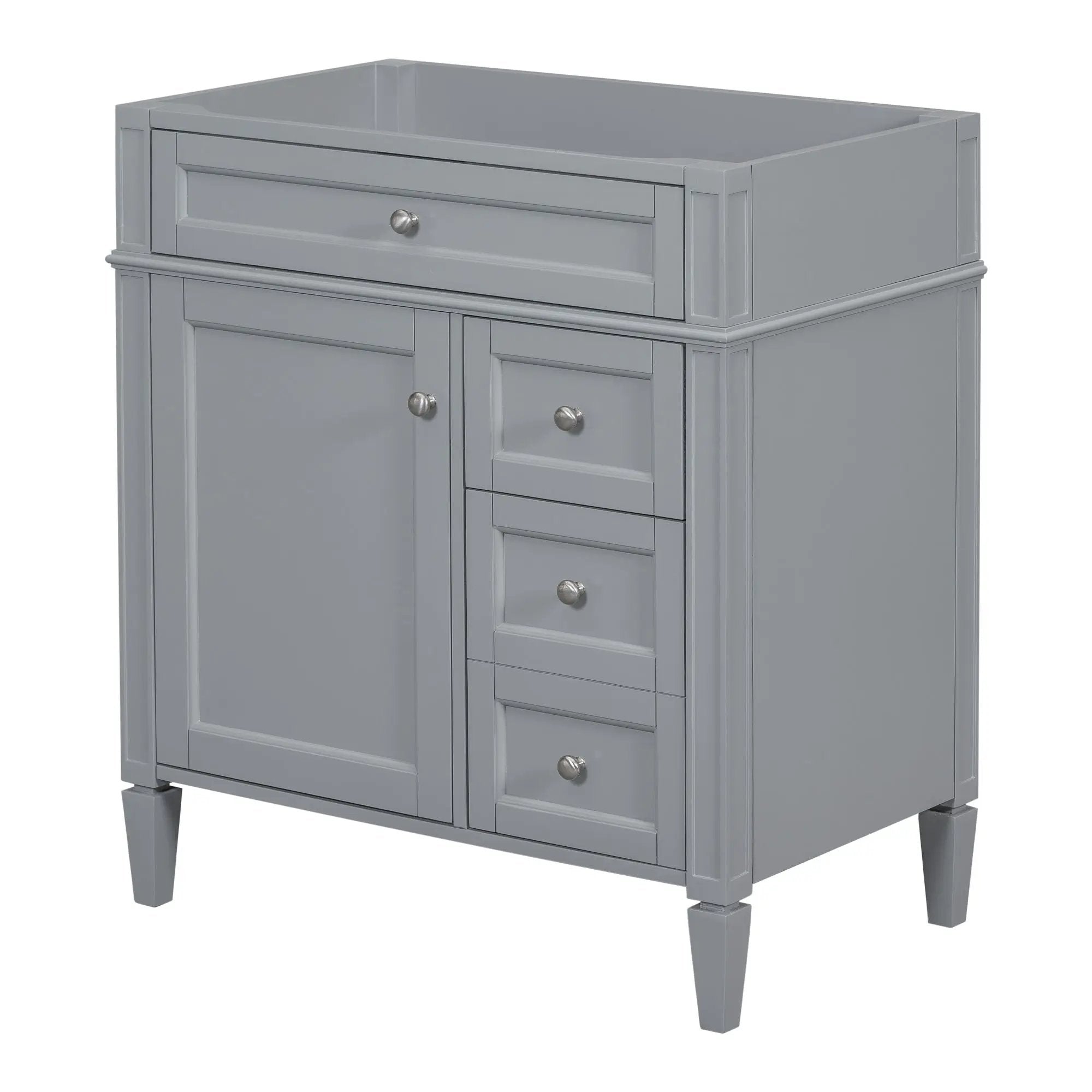 Bathroom Vanity With 2 Drawers And Tip-Out Drawer, Storage Cabinet by HouseOfZazla